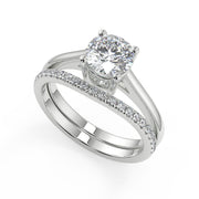 Raelynn Four Prong Round Cut Diamond Engagement Ring - Nivetta